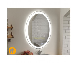 Зеркало овальное с подсветкой и подогревом для ванной комнаты Амелия
