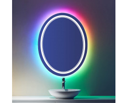 Зеркало с цветной RGB подсветкой для ванной комнаты Амелия