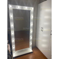 Гримерное зеркало с подсветкой на подставке 180х80 Белый